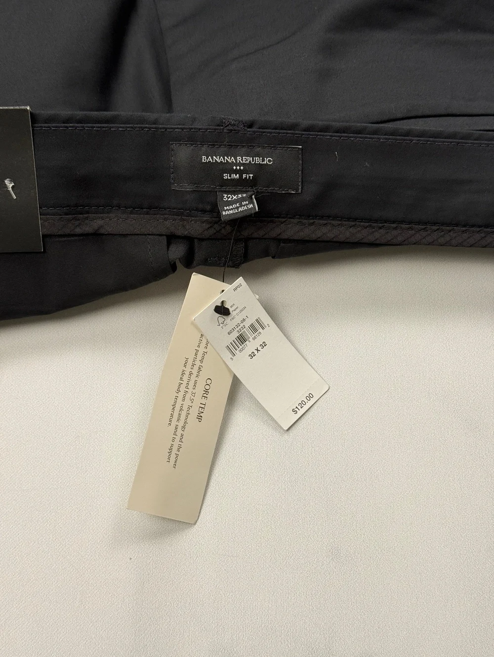 Banana Republic Pants Black Core Temp Chino - Men 32 x 32 NWT